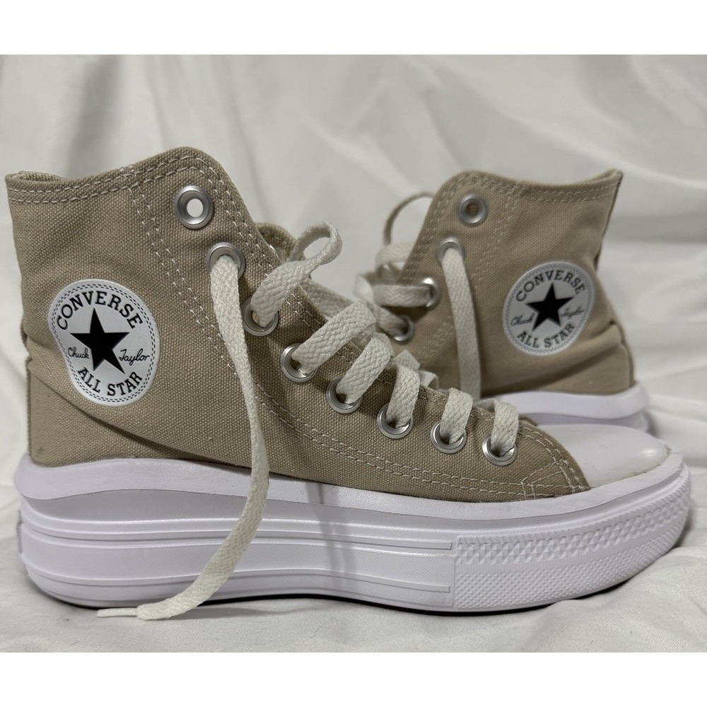 Converse chuck taylor All Star Move Platform High Top sneaker -Beige kids 5 Y2K